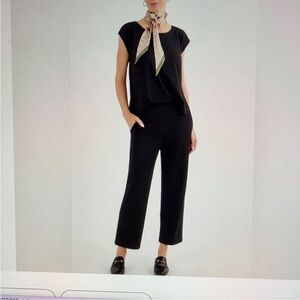 CAbi Black Cropped Jumpsuit
